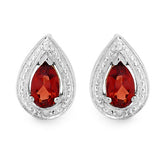 Teardrop Stud Earrings with Created Ruby